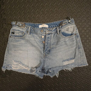 Women's Kancan Light Blue Distressed Jean Shorts Juniors 11